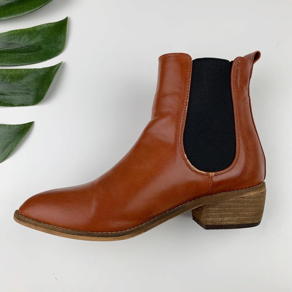 Arider Girl Heeled Chelsea Boots Brown Faux Leather Women's 6.5 - Picture 8 of 13